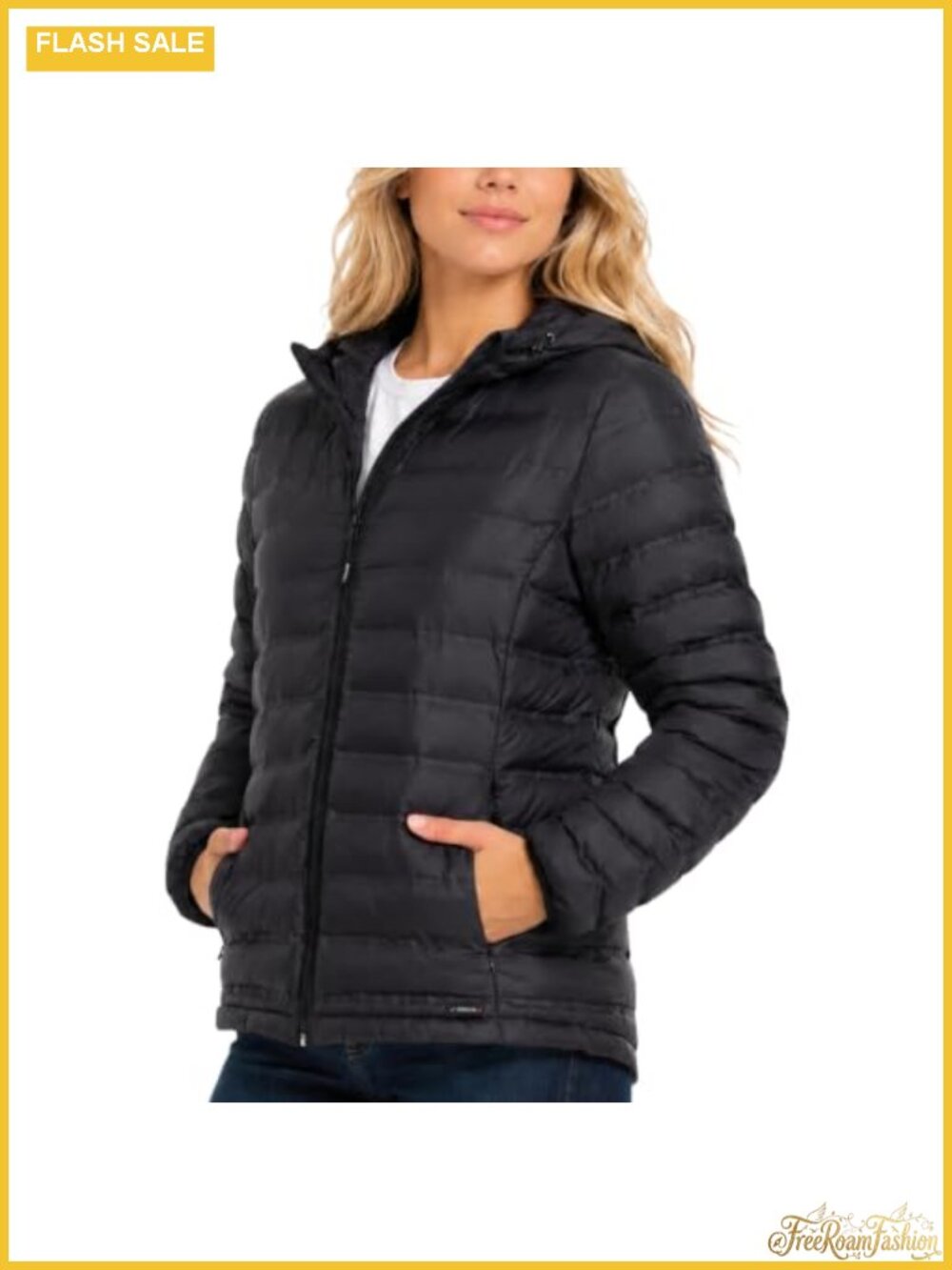 Quilted Hooded Puffer Jacket Lightweight Winter Coat